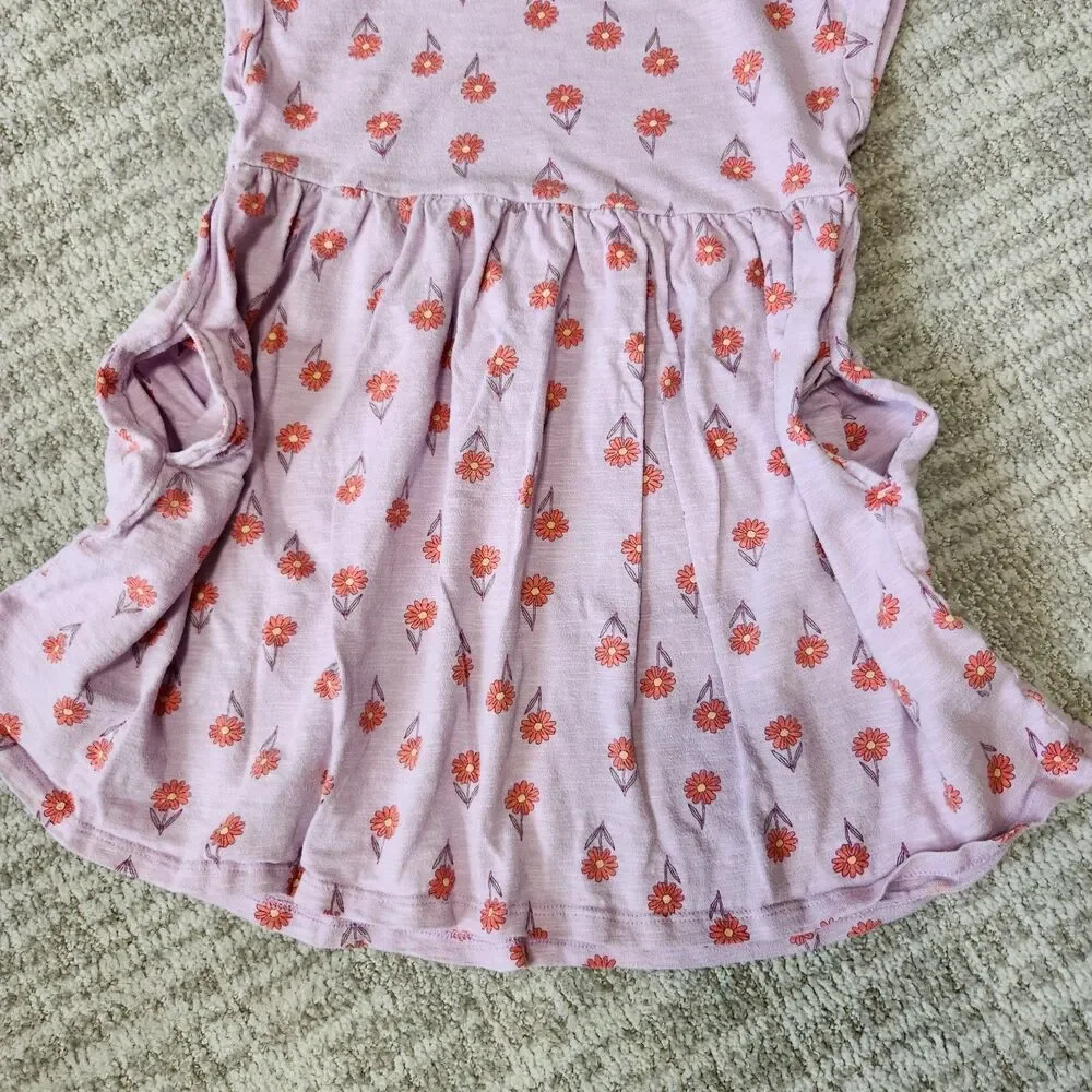 TUCKER + TATE girl's Amelia floral short sleeve dress Purple Lupine size 5